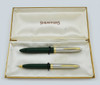 Sheaffer Sentinel Deluxe Fountain Pen Set - "Fat" Touchdown, Green, Extra Fine (Excellent, Restored, Boxed)