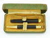 Echo Teeny Fountain Pen Pencil Set - Ring Top, Black Hard Rubber, Medium Flexible Nib (Excellent, Restored, In Box)