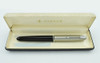 Parker 51 Aerometric Fountain Pen - Post-1952, Black, Lustraloy Cap, Medium (Near Mint, In Box)