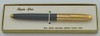 Empex Aqua Pen - Grey, Gold Cap, Medium Gold Plated Nib (Excellent, Working, In Box)