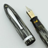 Sheaffer Balance Lifetime Fountain Pen -  Oversized, Lever Fill, Grey Striated, Fine (Excellent, Restored) - 9016