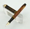 LeBoeuf Lever Filler - Ring Top, Amber Marble, Flex Fine Nib (Excellent, Restored)