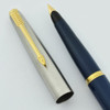 Parker 45 Fountain Pen - Blue, GT, 14k Fine Nib (Excellent, Original Converter)
