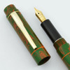 Ranga Ebonite Soquel - 14k Flexible Fine Nib, Green and Red Mottled, Aerometric (New)