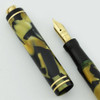 Wahl #2 Fountain Pen Pencil Set, 1920s - Ring Top, Black & Pearl, Flexible Fine (Excellent, Restored)
