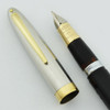 Sheaffer Sentinel Deluxe Fountain Pen - "Fat" Touchdown, Black, Broad (Very Nice, Restored)