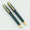 Waterman Phileas Ballpoint & Pencil Set - Green Marble (New Old Stock)