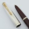 Parker 51 First Year Fountain Pen - Double Jewel, Sterling Cap, Cordovan Brown, Extra Fine (Excellent, Restored)