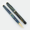Parker Duofold "True Blue" (Streamline) Fountain Pen Set - Ringtop, Button Filler, Fine Nib (Excellent, Restored)