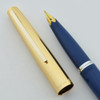 Master Japan Fountain Pen - 1970s, Blue w Gold Cap, Gold Plated Posting Nib (Excellent)