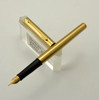 Sheaffer Agio Fountain Pen - Brushed Gold Plate, Medium (Mint)