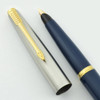 Parker 45 Fountain Pen - Blue, GT, 14k Fine Nib (Excellent, Works Well)