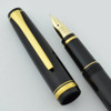 Namiki Falcon Fountain Pen - Black w Gold Trim, Flexible SM 14k Nib (Excellent +, Works Well)