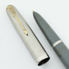 Parker 51 Vacumatic 1946 - Dove Grey, Lustraloy Cap, Blue Diamond, Fine (Excellent, Restored) - 8636