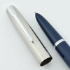 Parker Super 21 Fountain Pen - Blue, Lustraloy Cap, Fine (Excellent, Works Well)