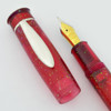 Penscapes Acrylic Fountain Pen - Dark Pink & Glitter, Silver Feather Clip, Medium Nib (Mint)