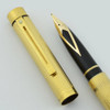 Sheaffer Targa 1005 Fountain Pen - Gold Fluted, Medium 14k Nib (Very Nice, Works Well)