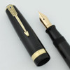 Parker Vacumatic Major Fountain Pen - 1940s Black, Blue Diamond, Flexible Fine (Excellent, Restored)
