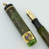 Diamond Medal Fountain Pen -- 1920s, Ring Top, Jade, Fine 14k Nib (Very Nice, Restored)