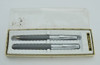 Sheaffer Early Cartridge Pen & Pencil Set - Grey, Slant Top Chrome Cap, Stylpoint-Like Medium Nib (NOS, Boxed, Canada)
