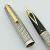 Sheaffer Silver Imperial Fountain Pen - Cartridge Pen, Sterling Diamond Design, Fine 14k Nib (Excellent, Works Well)