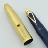 Sheaffer PFM V Fountain Pen - Snorkel, Blue w Gold Filled Cap, Stub Nib (Excellent, Restored)