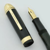 Eversharp Skyline Demi Fountain Pen - New Old Stock, Green w Wide Band, Gold Derby, Medium Manifold Nib (NOS, Restored)