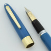 Sheaffer Valiant Fountain Pen - Early Snorkel w 14k Tube, Blue, Fine Triumph Nib (Near Mint, Restored)