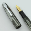 Waterman Stalwart Fountain Pen, 1940s - Full Size #302, Grey Marble w Chrome Trim, Medium Flexible (Superior, Restored)