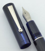 Delta Unica Fountain Pen - Deep Blue Resin, Chrome Trim, Fine Steel Nib (Excellent, Works Well)