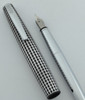 Online Globe Fountain Pen - Aluminum & Black Grid, Cartridge/Converter, Fine Nib (Near Mint)
