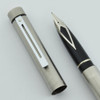Sheaffer TARGA 1001 Fountain Pen - Early Version (1980-88), Brushed Stainless Steel, Medium Steel Nib (Very Nice, Works Well) - 11258