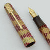 Master Vintage Fountain Pen - Japan, 1950s, Red Tan Spiral, 14k Semi-Flex Nib (Very Nice, Restored)