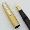 Waterman Crusader Fountain Pen - Black, Gold Cap, Fine Open Flexible Nib (User Grade, Restored)