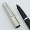 Parker 51 Aerometric Fountain Pen - Post-1952, Black, Lustraloy Cap, Fine 14k Nib (Excellent, Works Well) - 10195