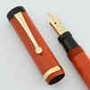 Parker Duofold Junior Fountain Pen - Red Hard Rubber w Giant Imprint, Raised Band, Medium-Fine (Excellent +, Restored)