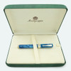 Montegrappa Symphony Fountain Pen - Blue Marble, Sterling Trim, 18k Extra Fine (Excellent +, Works Well, Boxed)