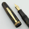 Wearever Fountain Pen - Black w Gold Wire, Fine 14k Eversharp NOS Nib (Excellent, Restored)