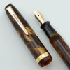 Parker Parkette Zephyr - Golden Brown Marble, Semi-Flexible Fine 14k Nib (Excellent, Restored)