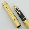 Sheaffer Targa 1005 Fountain Pen - Gold Fluted, Medium 14k Nib (Excellent +, Works Well) - 12154