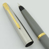 Parker 45 Fountain Pen - Grey, Flighter Cap, GT, Fine Steel Nib (Excellent, Works Well)