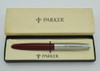 Parker Super 21 Fountain Pen - Red, Lustraloy Cap, Medium (Near Mint, In Box)