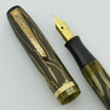 Eagle Fountain Pen - Green Marble, Medium 14k Nib (Very Nice, Restored)