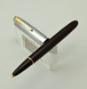 Waterman Taperite Stateleigh Fountain Pen - Burgundy w Steel Cap, Broad Italic (Superior, Restored)