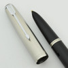 Parker 51 Aerometric Demi Fountain Pen (1951) - Black, Lustraloy Cap, Broad Right Oblique (Excellent, Works Well)