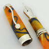 Jean Pierre Lepine Fountain Pen - Indigo Classic Mini, Yellow w Blue Filet, Medium Nib (Near Mint, Works Well)