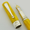 Montegrappa Symphony Fountain Pen - Yellow Marble Celluloid, Sterling Trim, 18k Fine (Excellent +, Works Well, Boxed)