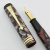Conway Stewart 388 Fountain Pen - 1950s, Burgundy Marble, Medium Stub 14k Nib (Excellent, Restored)