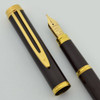 Waterman Gentleman Fountain Pen - Burgundy Lacquer, Gold Trim, Medium 18k Nib (Near Mint, Works Well) Waterman Gentleman Fountain Pen - Burgundy Lacquer, Gold Trim, Medium 18k Nib (Near Mint, Works Well)