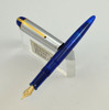 Eversharp Skyline Reissue Fountain Pen - Clear Blue, Silverplate Cap, Medium (Excellent)